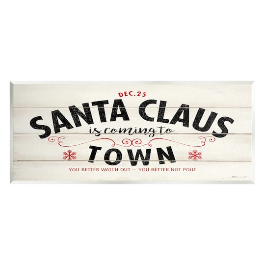 Stupell Industries Santa Claus Coming To Town Rustic Wall Plaque Art